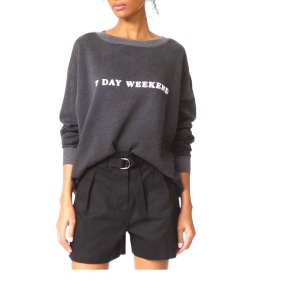 Wildfox Sweaters - NWT Wildfox Sweater Sweatshirt Oversized S "7 Day Weekend" Grey Ombre Gradient